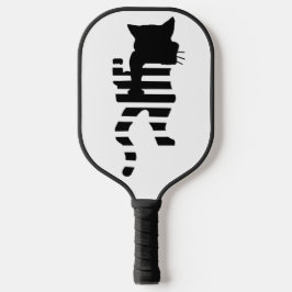 Black Cat Silhouette Pickleball Schläger