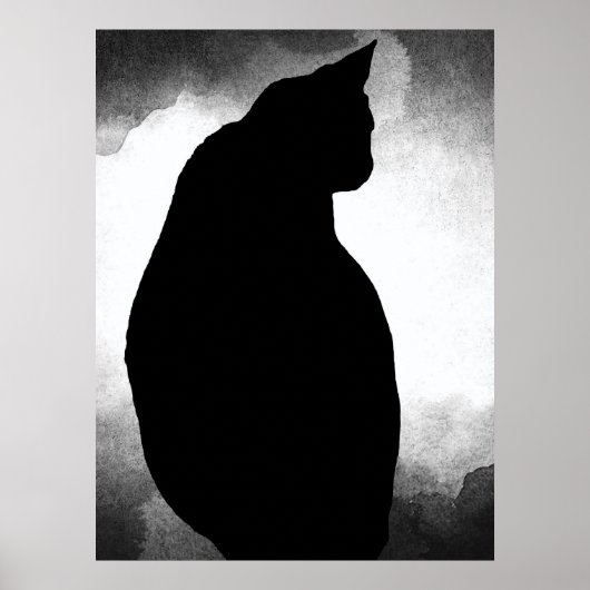 Black Cat Silhouette Poster (Vorne)