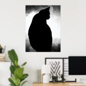 Black Cat Silhouette Poster (Heimbüro)