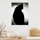 Black Cat Silhouette Poster (Küche)
