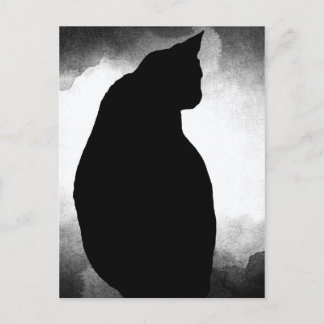 Black Cat Silhouette Postkarte