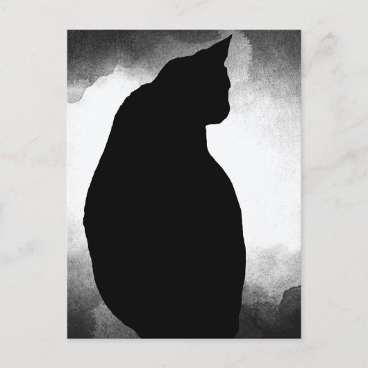 Black Cat Silhouette Postkarte (Vorderseite)