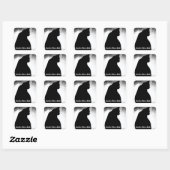 Black Cat Silhouette Quadratischer Aufkleber (Blatt)