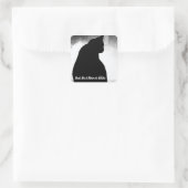 Black Cat Silhouette Quadratischer Aufkleber (Tasche)