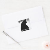 Black Cat Silhouette Quadratischer Aufkleber (Umschlag)