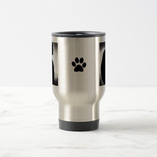 Black Cat Silhouette Reisebecher (Mittel)