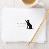 Black Cat Silhouette Rücksendeadresse Adressaufkleber (Insitu)