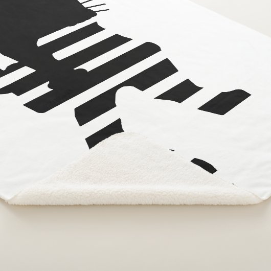 Black Cat Silhouette Sherpadecke (3/4)