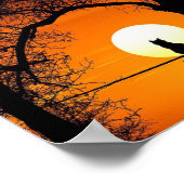 Black Cat Silhouette Sunset Poster (Ecke)