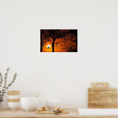 Black Cat Silhouette Sunset Poster (Küche)