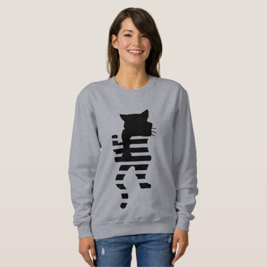 Black Cat Silhouette Sweatshirt (Vorne ganz)