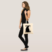 Black Cat Silhouette Tote Tasche (Vorderseite (Model))