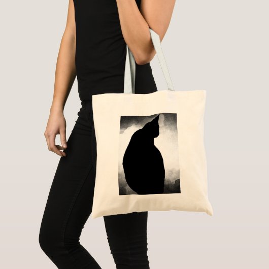 Black Cat Silhouette Tote Tasche (Vorderseite (Produkt))