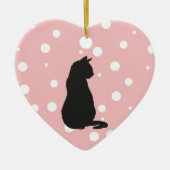 Black Cat Silhouette Weihnachten Keramik Keramik Ornament (Vorne)