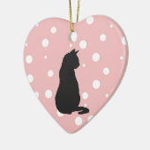 Black Cat Silhouette Weihnachten Keramik Keramik Ornament (Links)