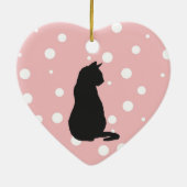 Black Cat Silhouette Weihnachten Keramik Ornament (Hinten)