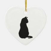 Black Cat Silhouette Weihnachten Keramik Ornament (Vorne)
