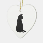 Black Cat Silhouette Weihnachten Keramik Ornament (Links)