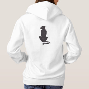 Black Cat Silhouette Weiß gekleidetes Sweatshirt