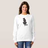Black Cat Silhouette Weiße Sweatshirt (Vorne ganz)