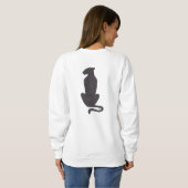 Black Cat Silhouette Weiße Sweatshirt zurück (Schwarz voll)