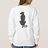 Black Cat Silhouette Weiße Sweatshirt zurück (Rückseite)