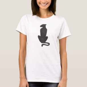 Black Cat Silhouette Weiße T - Shirt