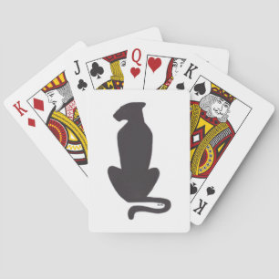 Black Cat Silhouette White Poker Spielkarten