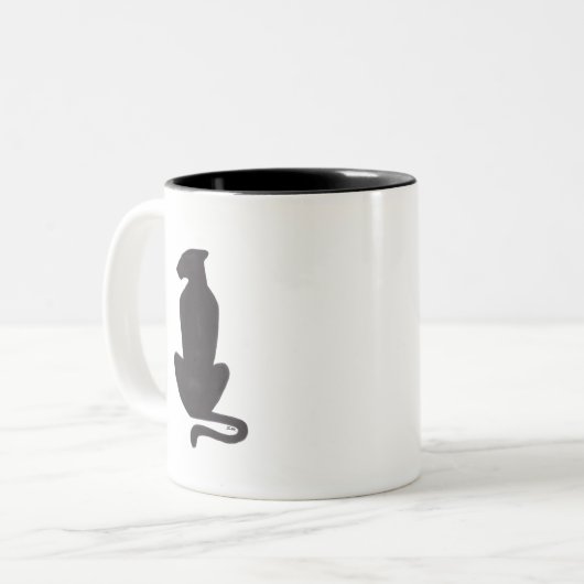 Black Cat Silhouette Zwei-Töne Kaffee Tasse (Vorderseite Links)