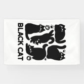 Black Cat Silhouetten - Niedliches Feline Design Banner (Horizontal)