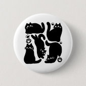 Black Cat Silhouetten - Niedliches Feline Design Button (Vorderseite)