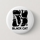 Black Cat Silhouetten - Niedliches Feline Design Button (Vorderseite)