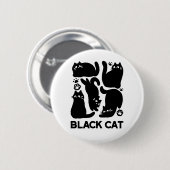 Black Cat Silhouetten - Niedliches Feline Design Button (Vorne & Hinten)