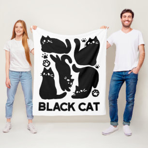 Black Cat Silhouetten - Niedliches Feline Design Fleecedecke