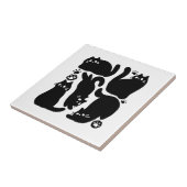 Black Cat Silhouetten - Niedliches Feline Design Fliese (Seite)