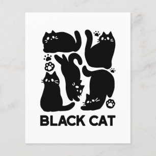 Black Cat Silhouetten - Niedliches Feline Design Flyer