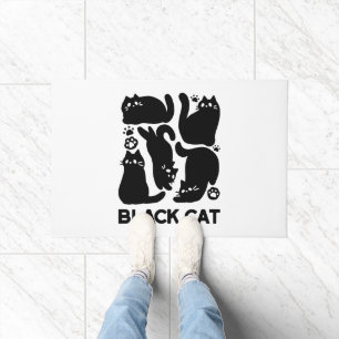 Black Cat Silhouetten - Niedliches Feline Design Fußmatte