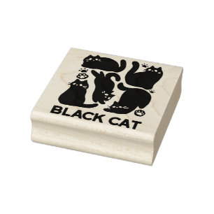 Black Cat Silhouetten - Niedliches Feline Design Gummistempel