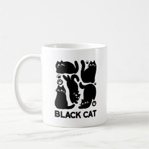 Black Cat Silhouetten - Niedliches Feline Design Kaffeetasse
