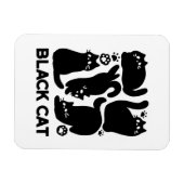 Black Cat Silhouetten - Niedliches Feline Design Magnet (Horizontal)