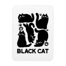 Black Cat Silhouetten - Niedliches Feline Design Magnet