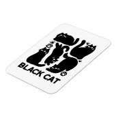 Black Cat Silhouetten - Niedliches Feline Design Magnet (Linke Seite)