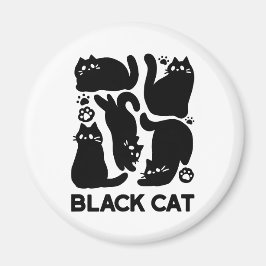 Black Cat Silhouetten - Niedliches Feline Design Magnet