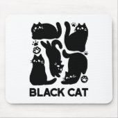 Black Cat Silhouetten - Niedliches Feline Design Mousepad (Vorne)