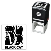 Black Cat Silhouetten - Niedliches Feline Design Permastempel (Beispiel)