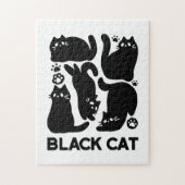 Black Cat Silhouetten - Niedliches Feline Design Puzzle (Vertikal)