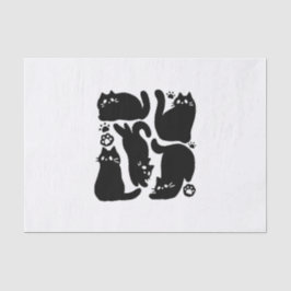 Black Cat Silhouetten - Niedliches Feline Design Seidenpapier