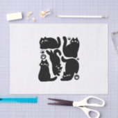 Black Cat Silhouetten - Niedliches Feline Design Seidenpapier (Handwerk)
