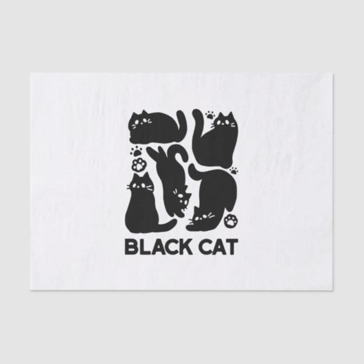 Black Cat Silhouetten - Niedliches Feline Design Seidenpapier (Vorderseite)