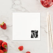 Black Cat Silhouetten - Niedliches Feline Design Serviette (Beispiel)